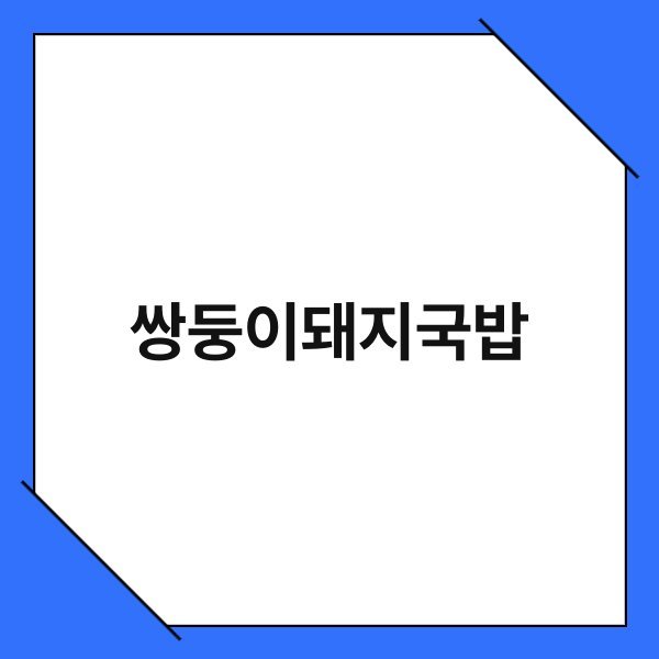 쌍둥이돼지국밥 쌍둥이돼지국밥 1