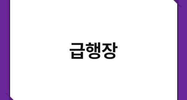 급행장 1